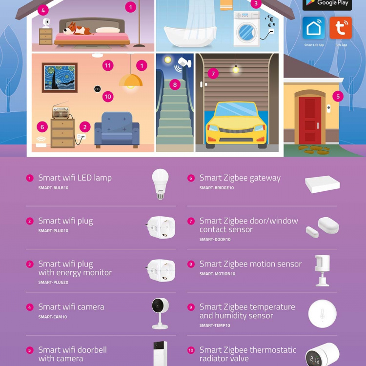 Alecto Smart Wi-Fi doorbell with camera, suitable for home automation Black