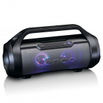 Lenco Splashproof Bluetooth® speaker met FM radio, USB, SD and Party Lights Black Lenco Splashproof Bluetooth® speaker met FM radio, USB, SD and Party Lights Black