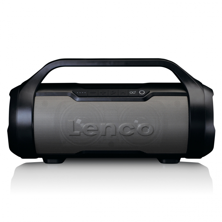 Lenco Splashproof Bluetooth® speaker met FM radio, USB, SD and Party Lights Black Lenco Splashproof Bluetooth® speaker met FM radio, USB, SD and Party Lights Black