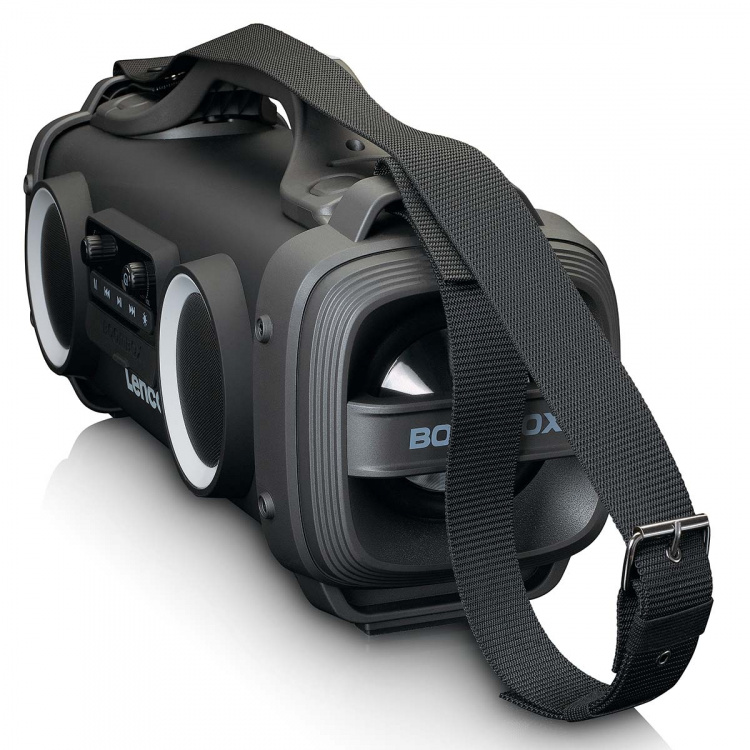 Lenco Splash proof Bluetooth® Speaker FM radio USB and micro SD with Light Effects Black Lenco Splash proof Bluetooth® Speaker FM radio USB and micro SD with Light Effects Black