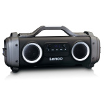 Lenco Splash proof Bluetooth® Speaker FM radio USB and micro SD with Light Effects Black Lenco Splash proof Bluetooth® Speaker FM radio USB and micro SD with Light Effects Black