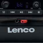 Lenco Splash proof Bluetooth® Speaker FM radio USB and micro SD with Light Effects Black Lenco Splash proof Bluetooth® Speaker FM radio USB and micro SD with Light Effects Black