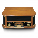 Lenco Wooden retro Record Player with Bluetooth®, DAB+/FM radio, USB encoding, CD player, cassette player, and built-in speakers Lenco Wooden retro Record Player with Bluetooth®, DAB+/FM radio, USB encoding, CD player, cassette player, and built-in speakers