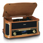 Lenco Wooden retro Record Player with Bluetooth®, DAB+/FM radio, USB encoding, CD player, cassette player, and built-in speakers Lenco Wooden retro Record Player with Bluetooth®, DAB+/FM radio, USB encoding, CD player, cassette player, and built-in speakers