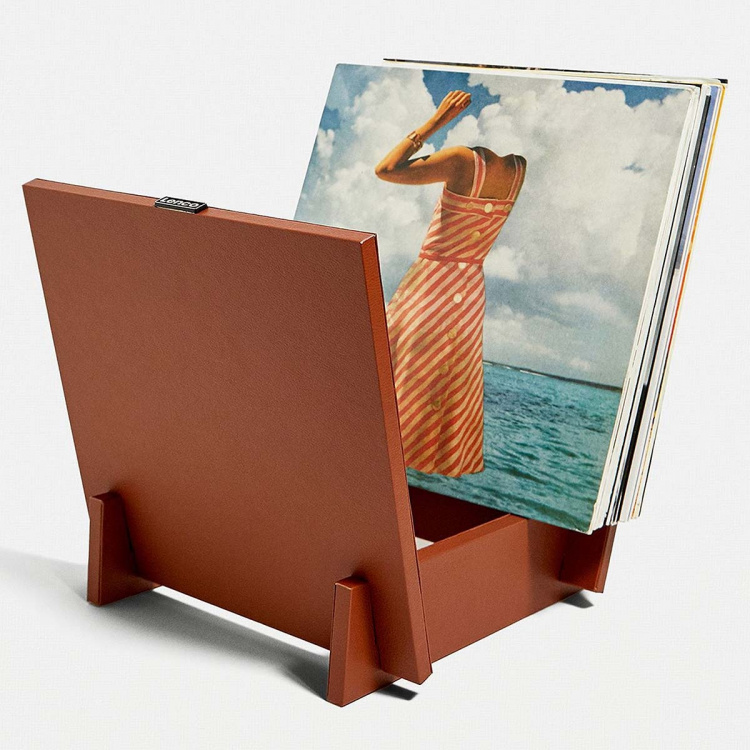 Lenco Organizer for up to 40 records Brown