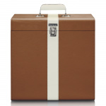 Lenco Carrying suitcase for max. 30 records Brown / White Lenco Carrying suitcase for max. 30 records Brown / White