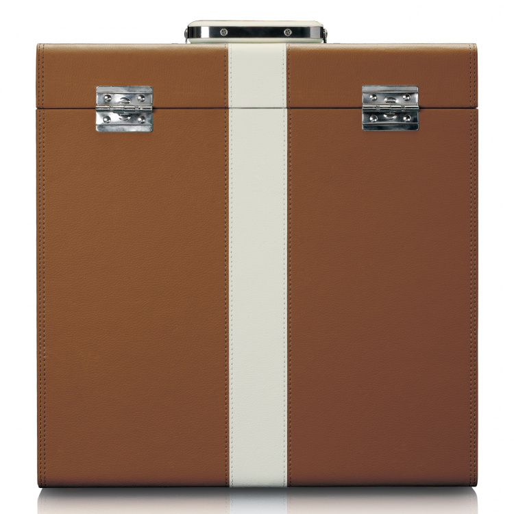 Lenco Carrying suitcase for max. 30 records Brown / White Lenco Carrying suitcase for max. 30 records Brown / White