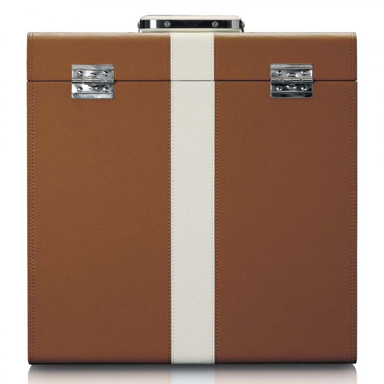 Lenco Carrying suitcase for max. 30 records Brown / White Lenco Carrying suitcase for max. 30 records Brown / White