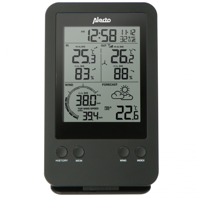 Alecto Professional weather station with wireless sensor Black Alecto Professional weather station with wireless sensor Black