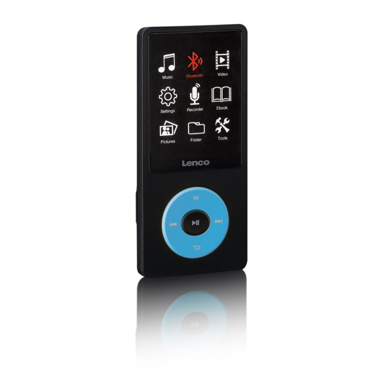 Lenco MP3/MP4 player with Bluetooth® and 8 GB internal memory Blue Lenco MP3/MP4 player with Bluetooth® and 8 GB internal memory Blue