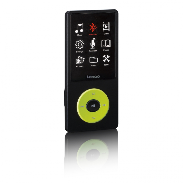 Lenco MP3/MP4 player with Bluetooth® and 8 GB internal memory Green Lenco MP3/MP4 player with Bluetooth® and 8 GB internal memory Green