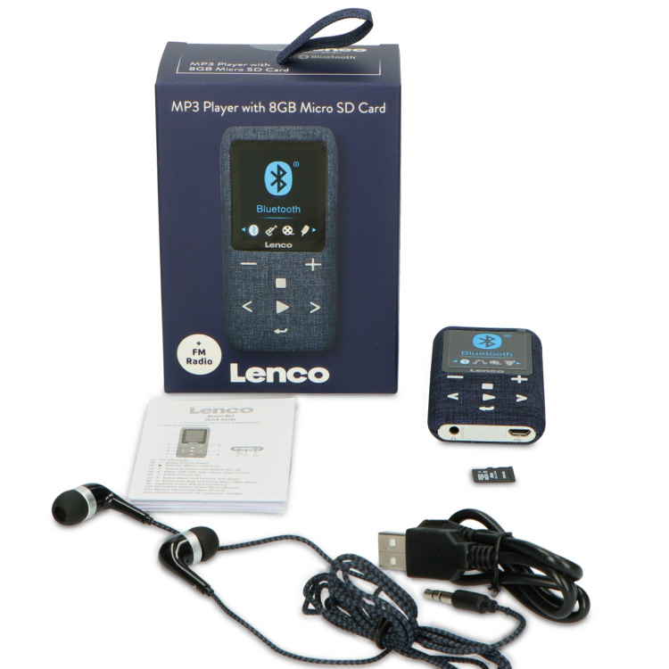 Lenco MP3/MP4 Player with Bluetooth® 8 GB Micro SD Card Blue Lenco MP3/MP4 Player with Bluetooth® 8 GB Micro SD Card Blue