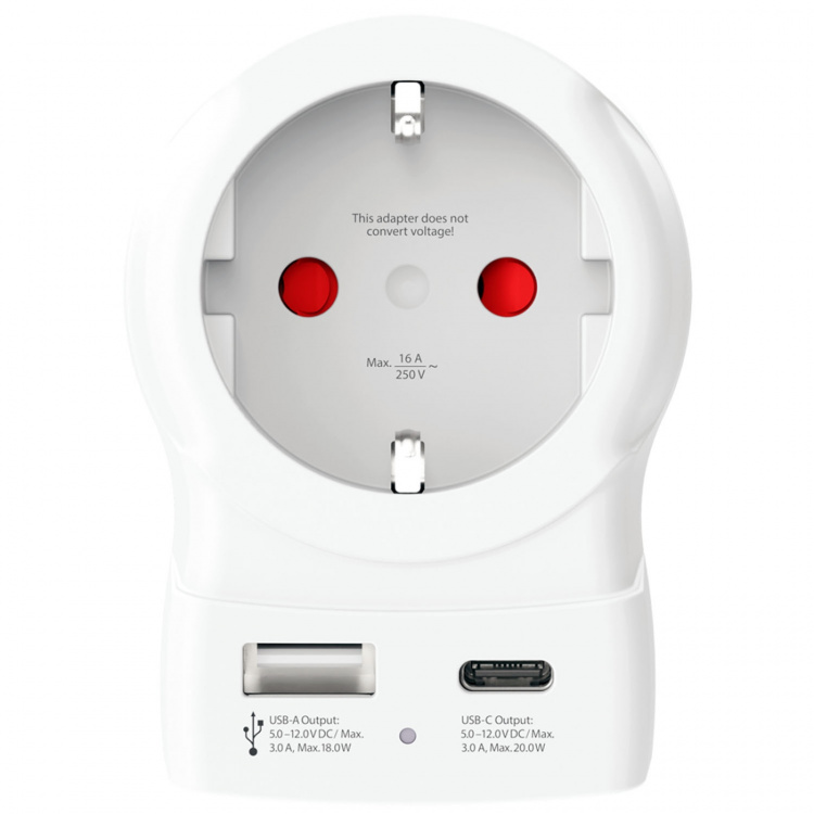 SKROSS Travel Adapter Europe to UK and others USB-A/USB-C 20W PD Grounded SKROSS Travel Adapter Europe to UK and others USB-A/USB-C 20W PD Grounded