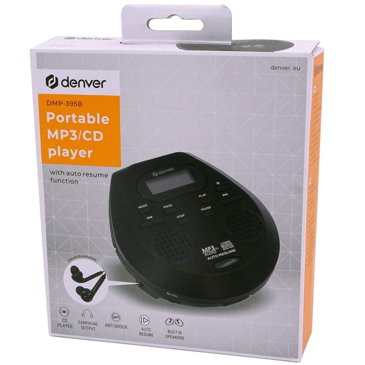 Denver CD Player Portable Built-in Speakers DMP-395B Black Denver CD Player Portable Built-in Speakers DMP-395B Black