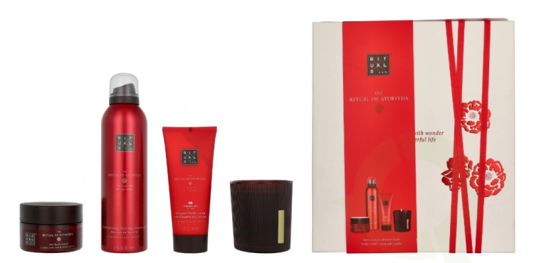 Rituals Ayurveda Medium Giftset 2025 565 ml Candle 140g/Body Cream 100ml/Body Scrub 125g/Foaming Shower Gel 200ml