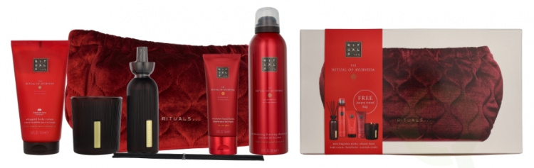 Rituals Ayurveda Large Giftset 630 ml Candle 140g/Hand Balm 70ml/Foaming Shower Gel 200ml/Body Cream 150ml/Mini Fragrance Sticks 70ml