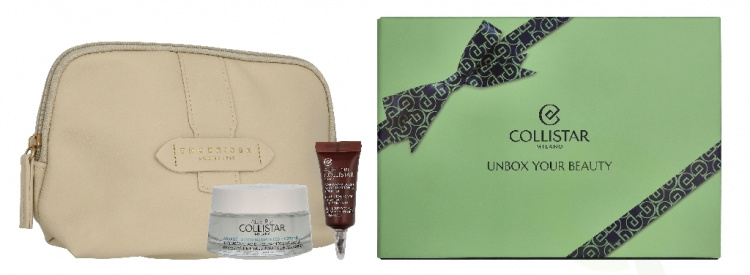 Collistar Attivi Puri Set 55 ml Aquagel Hyaluronic Acid Cream 50 ml / Mini Pure Active Eye Contour 5 ml / Pouch