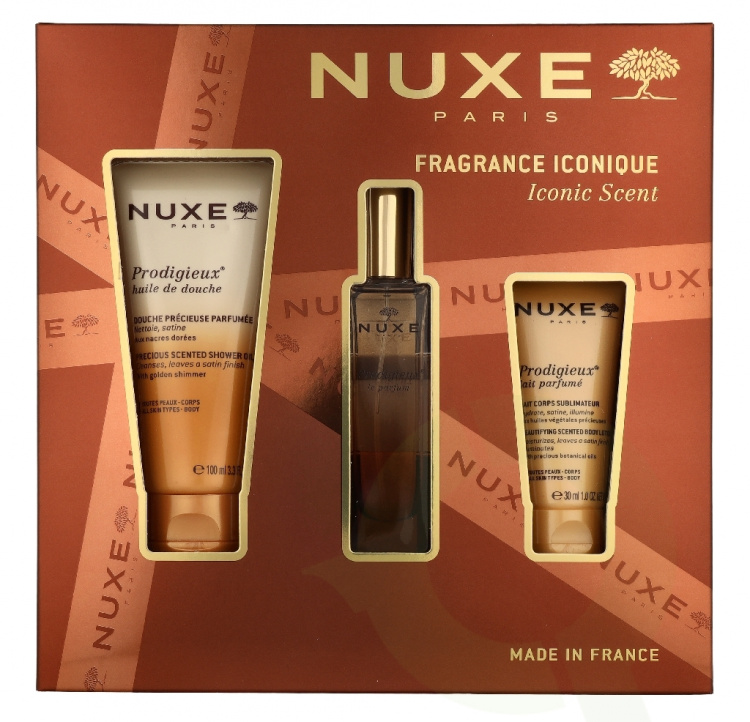 Nuxe Parfum Prodigieux Set 160 ml Shower Oil 100ml/Parfum Spray 30ml/Body Lotion 30ml