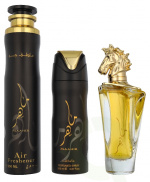 Lattafa Maahir Giftset 600 ml Edp Spray 100ml/Deo Spray 200ml/Air Freshener 300ml