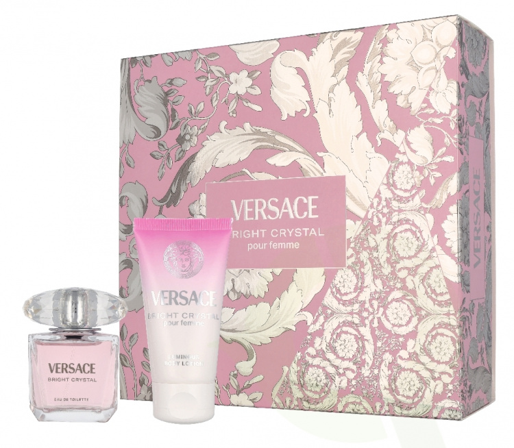 Versace Bright Crystal Giftset 80 ml Edt Spray 30ml/Luminous Body Lotion 50ml