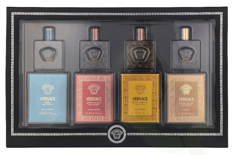Versace Men Miniature Gift Set 20 ml 4x5ml - Eros Najim Parfum/Eros Energy Edp/Eros Edt/Eros Flame Edp