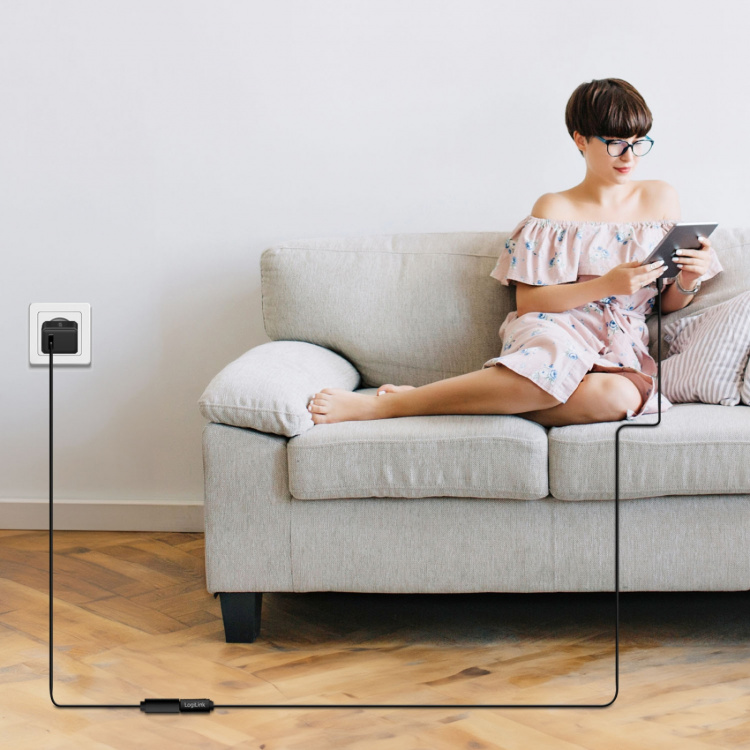 LogiLink USB-C Förlängningskabel 60W 3m Svart