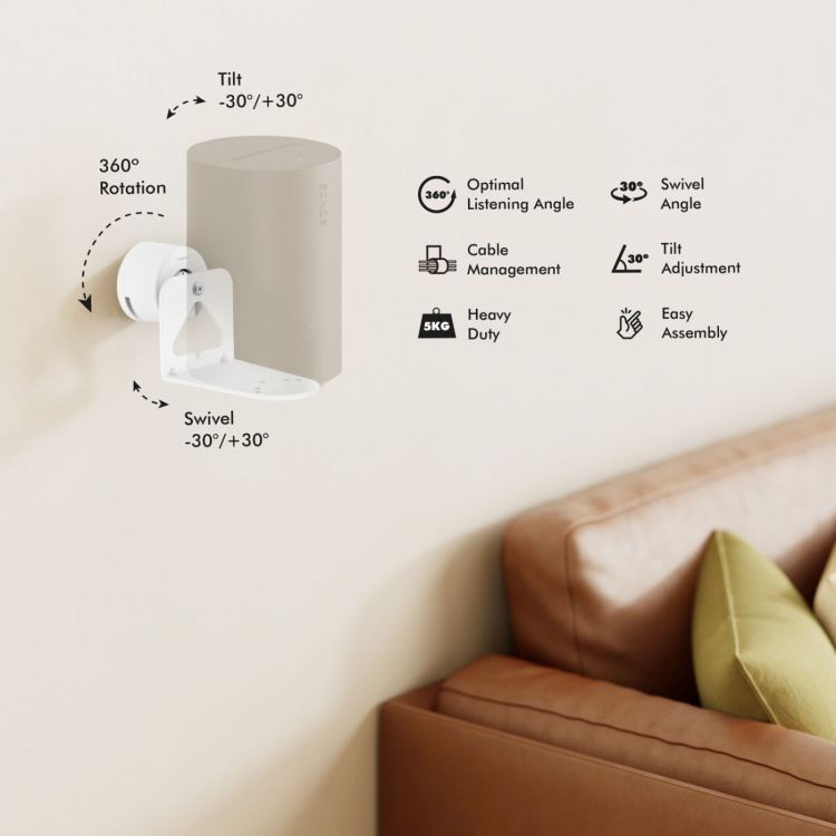 LogiLink Väggfäste Sonos Era 100 / Era 300 Vit