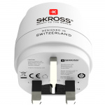 SKROSS Reseadapter Europa till UK m.fl. Jordad
