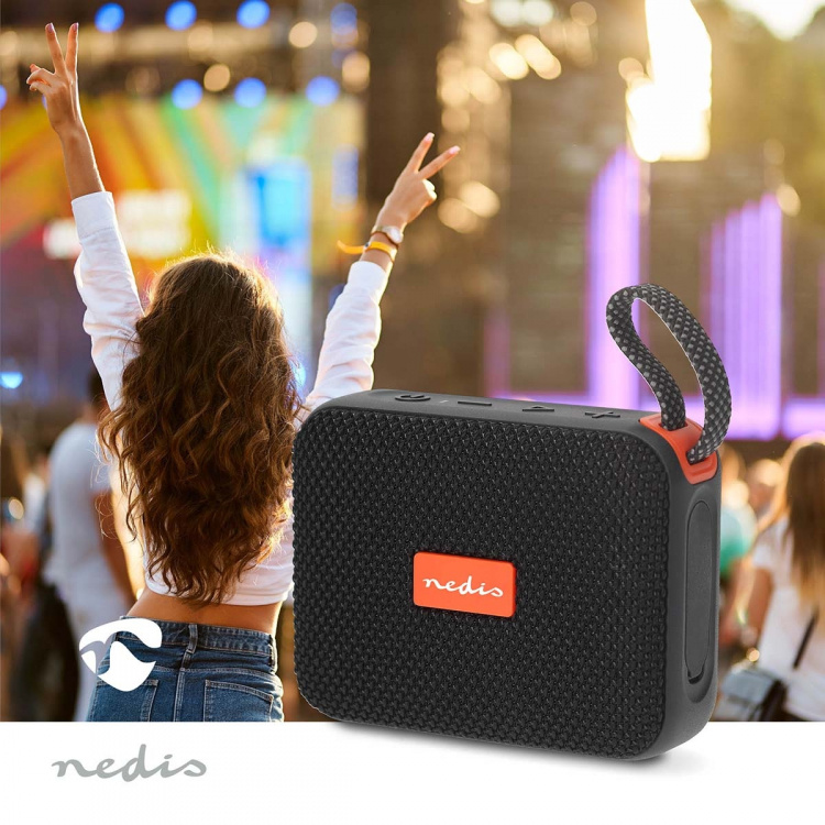 Nedis Bluetooth® Speaker | 360 min | Handheld Design | 10 W | Mono | Home / Outdoor / Portable | Black / Orange