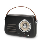 Nedis FM Radio | Portable Design | Bluetooth® / FM | Accu Powered / USB Powered | Analogue | 10 W | Bluetooth® | Black