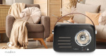 Nedis FM Radio | Portable Design | Bluetooth® / FM | Accu Powered / USB Powered | Analogue | 10 W | Bluetooth® | Black