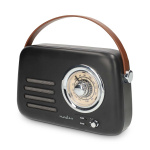 Nedis FM Radio | Portable Design | Bluetooth® / FM | Accu Powered / USB Powered | Analogue | 10 W | Bluetooth® | Black