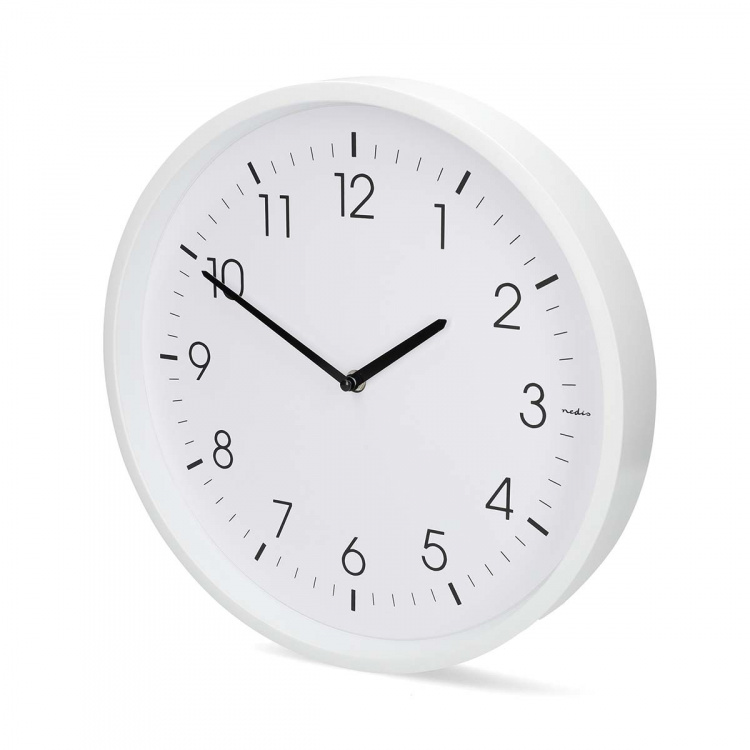 Nedis Wall Clock | Diameter: 360 mm | ABS | Silent movement | White