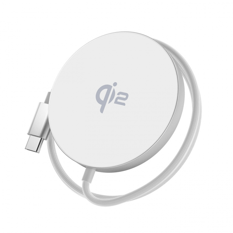 Gear Wireless Charger Qi2 Fast Charging 15W Silver/Aluminum