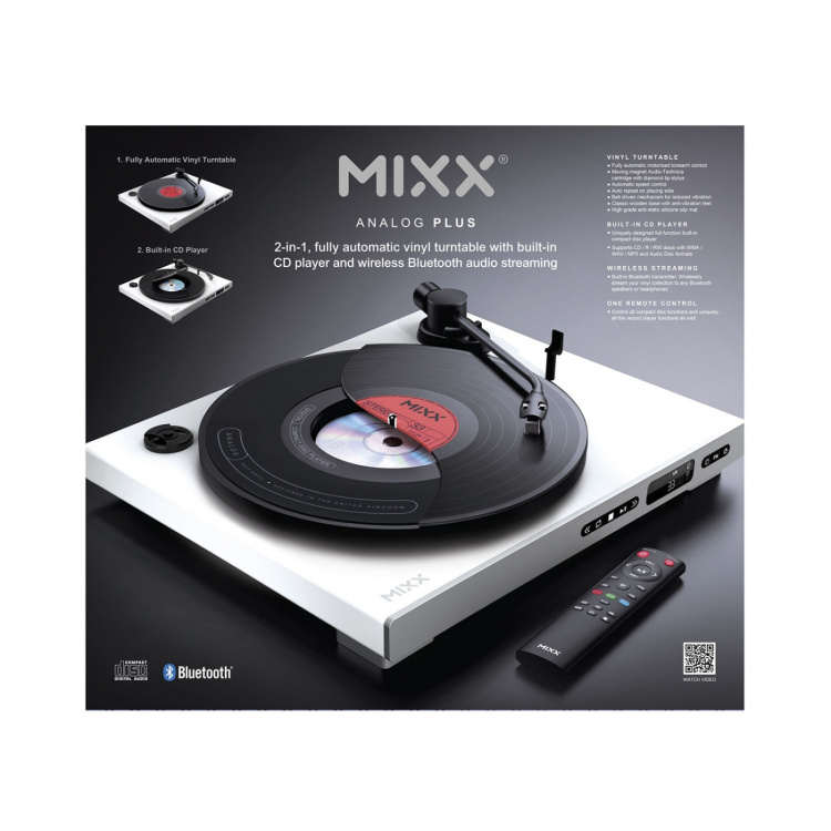 MIXX Vinyl and CD Player Analog Plus 2-in-1 White