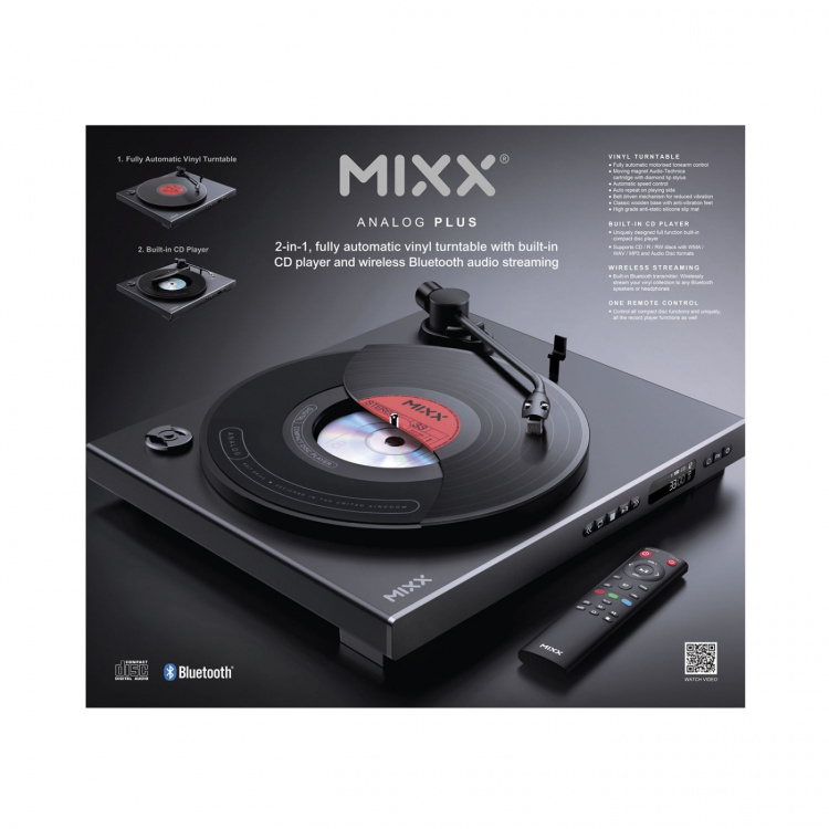 MIXX Vinyl and CD Player Analog Plus 2-in-1 Black