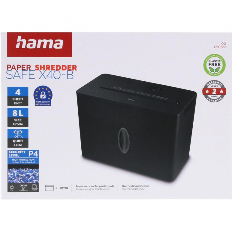 Hama Paper Shredder Safe X40-B Black