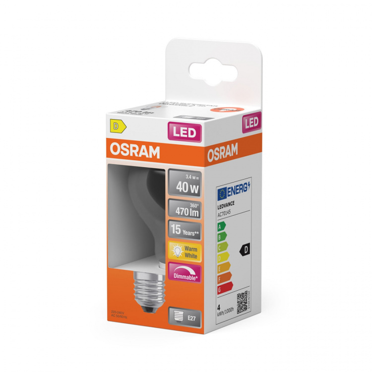 Osram Lamp LED Retrofit Classic A Dim 3,4W 827 Clear E27