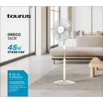 Taurus Fan Greco 16 Cr Pedistal White 40cm