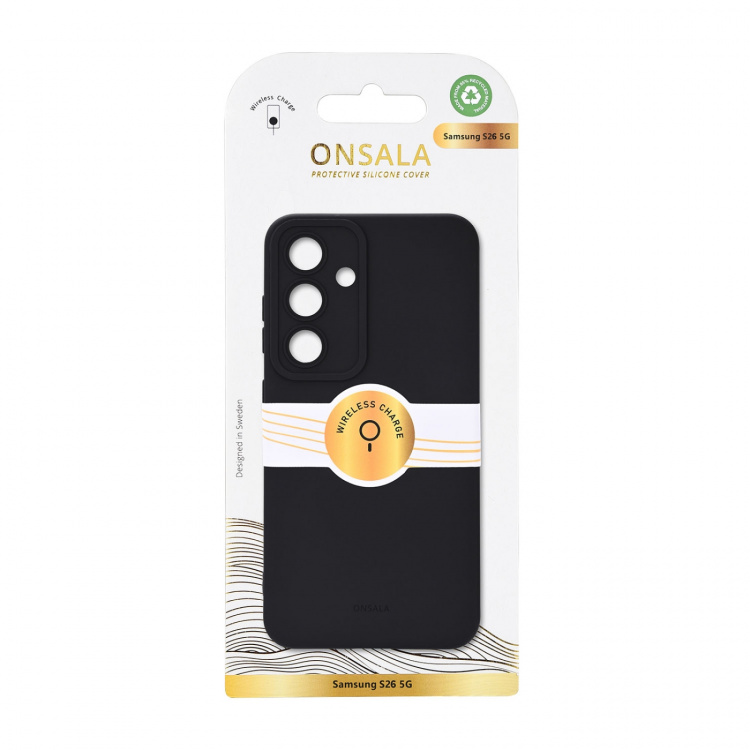 Onsala Phone Case with Silicone Feel Black - Samsung Galaxy S26