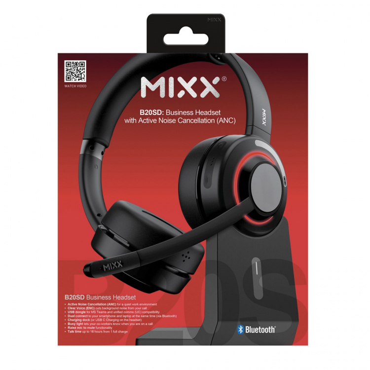 MIXX Stereo Headset B20s Wireless Dongle UC Teams