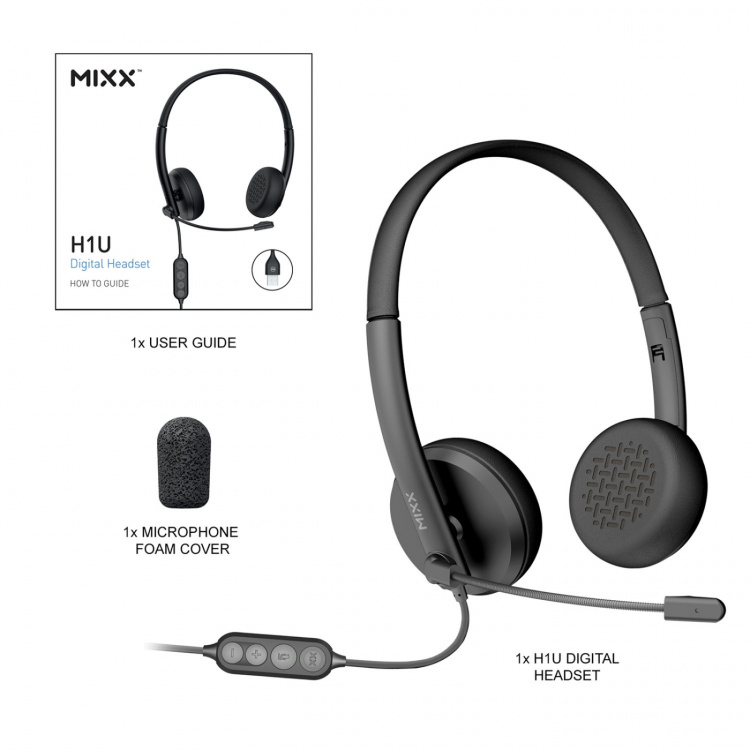 MIXX Stereo Headset H1u Wired USB-A