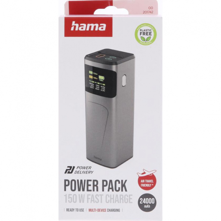 Hama Powerbank 24000mah 2xUSB-C 1xUSB-A 150W Fast Charge