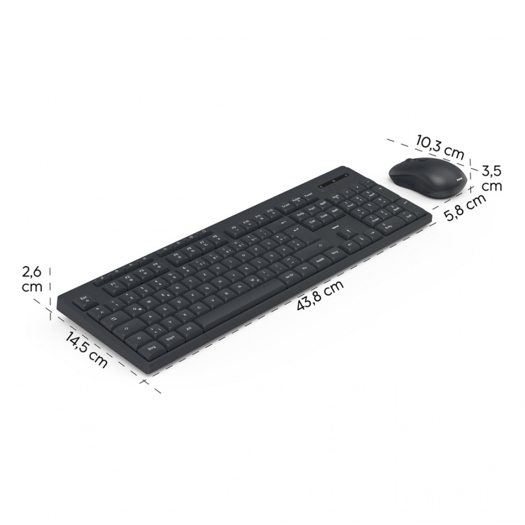 Hama Keyboard/Mouse Set WKM-200 Wireless Black