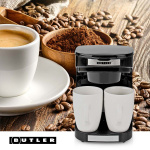 Butler Compact Coffee Maker | 2 Porcelain cups | 0.25 l | 450 W | Auto shut-off | Black