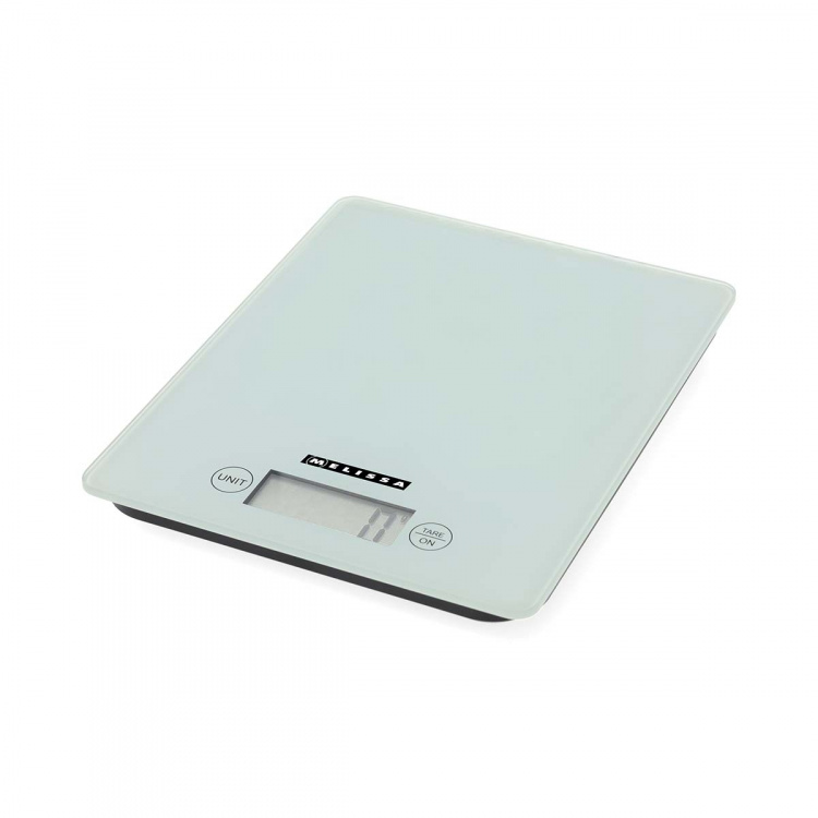 MELISSA Digital Kitchen Scales | Tempered glass | LCD display | Max. 5kg | Tare function | 1-gram increments | Grams / Ounces / Pounds / Millilitres