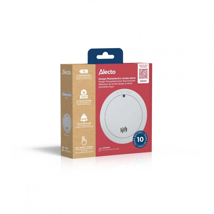 Alecto Smoke detector with 10 years battery and sensor runtime White