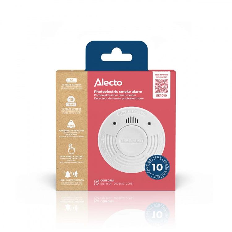 Alecto Smoke detector with 10 years battery and sensor runtime White