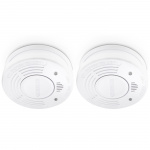 Alecto Smoke detector with 10 years battery and sensor runtime 2-pack White