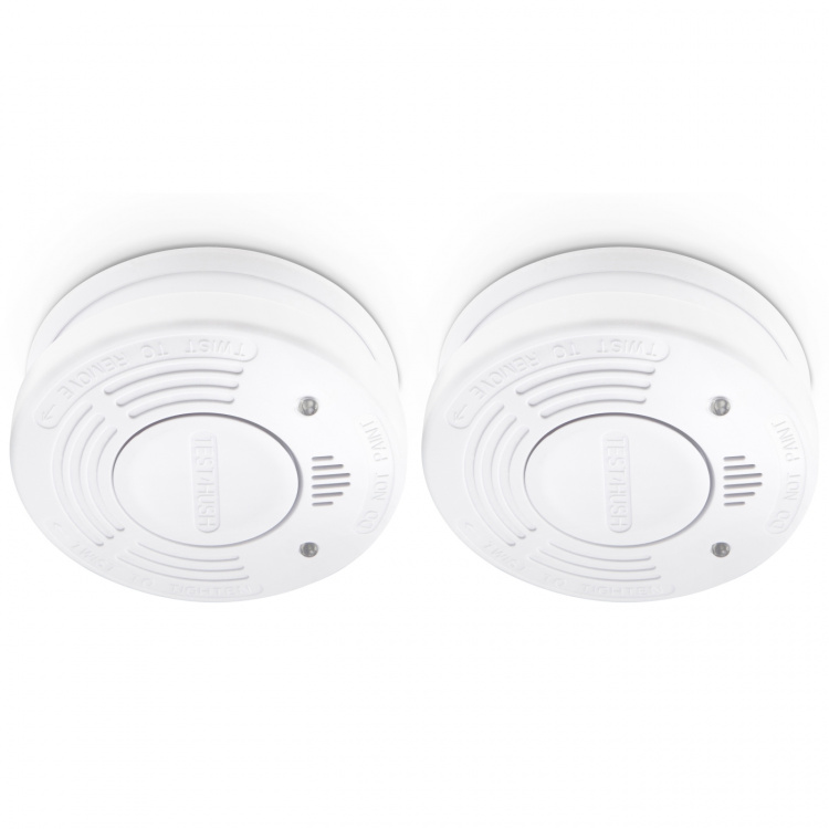 Alecto Smoke detector with 10 years battery and sensor runtime 2-pack White